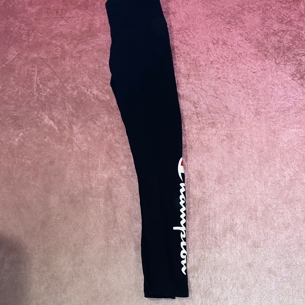 Champion Kids Black Leggings with Logo